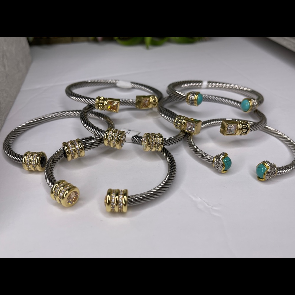 Cable Bangle Bracelets
